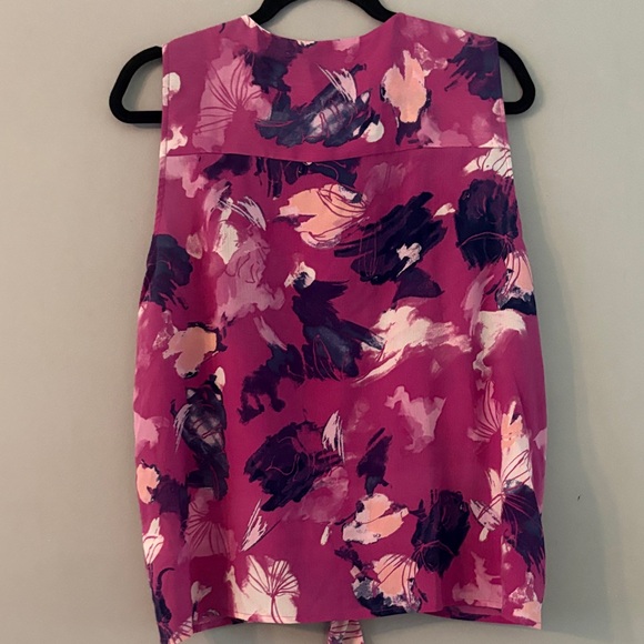 New York & Company Pink and Purple Floral Blouse - Picture 7 of 7